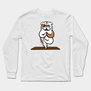 English bulldog yoga Long Sleeve T-Shirt